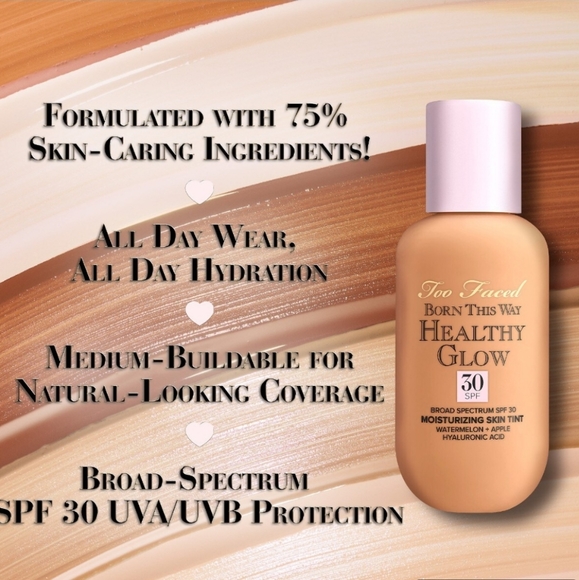3/$30 NIB Too Faced Born This Way Healthy Glow Moisturizing Tint Light Beige - Picture 2 of 9